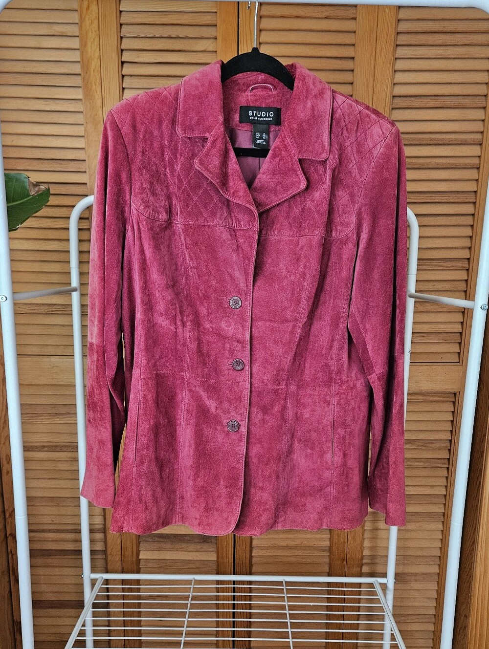 100% Suede Leather Burgundy Red Western Boho Granola Vintage Oversized Jacket